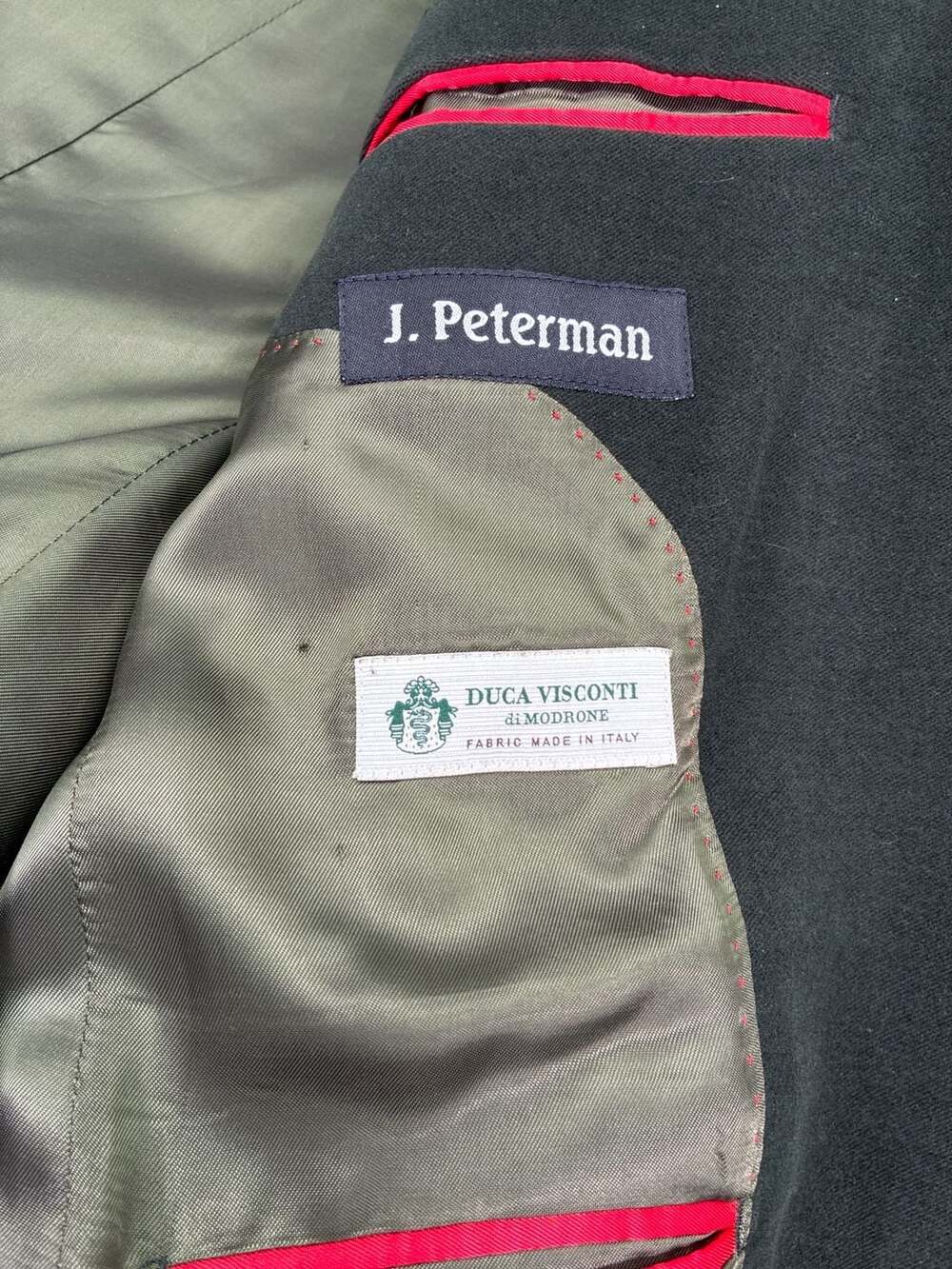 J. Peterman Duca Visconti Moleskin Sport Coat Blazer Green Size 36 - Picture 6 of 15